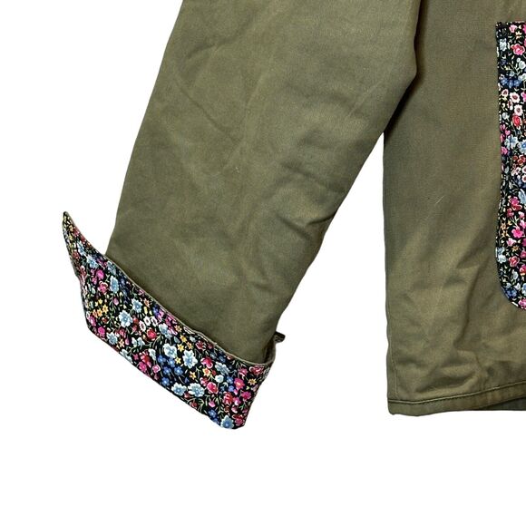 Vans X Liberty Boxy Button Up Oversized Brush Cotton Jacket Green Women's Medium - Picture 9 of 11
